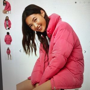 Pink puffer jacket